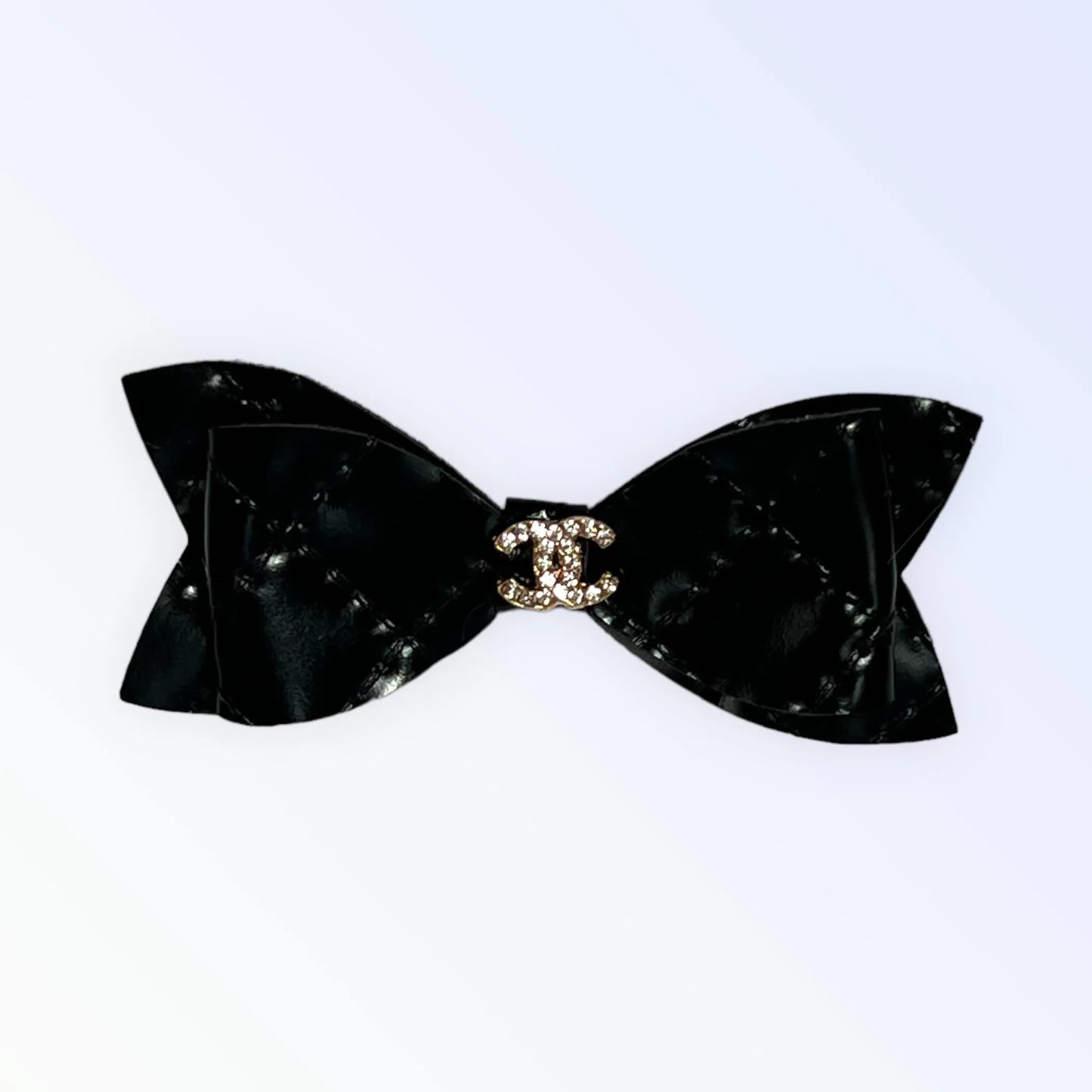 Quilted CC Leather Hair Bows - Your Pet Connection