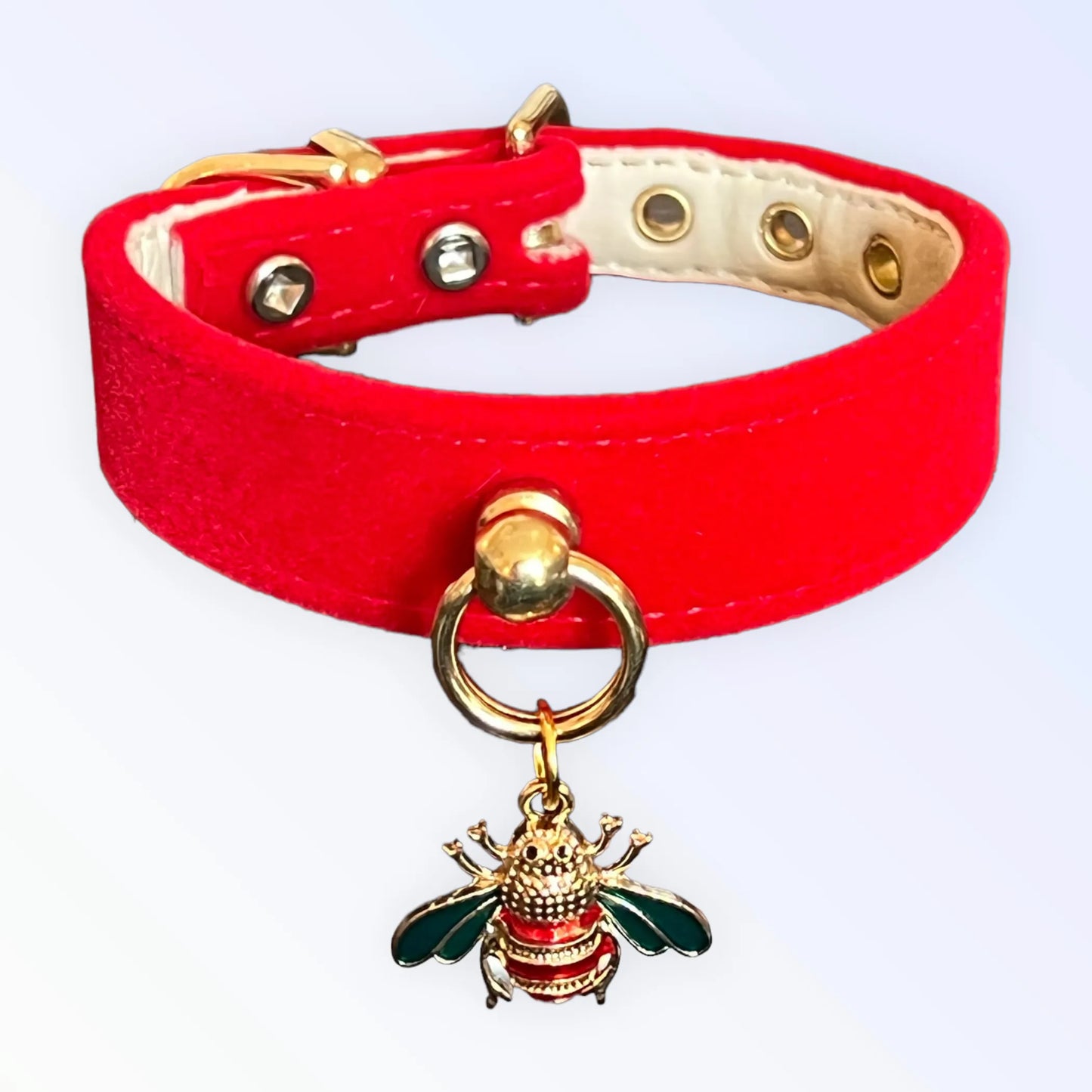 Bark Fifth Avenue Velvet Bee Dog Collar 3/4 Inch