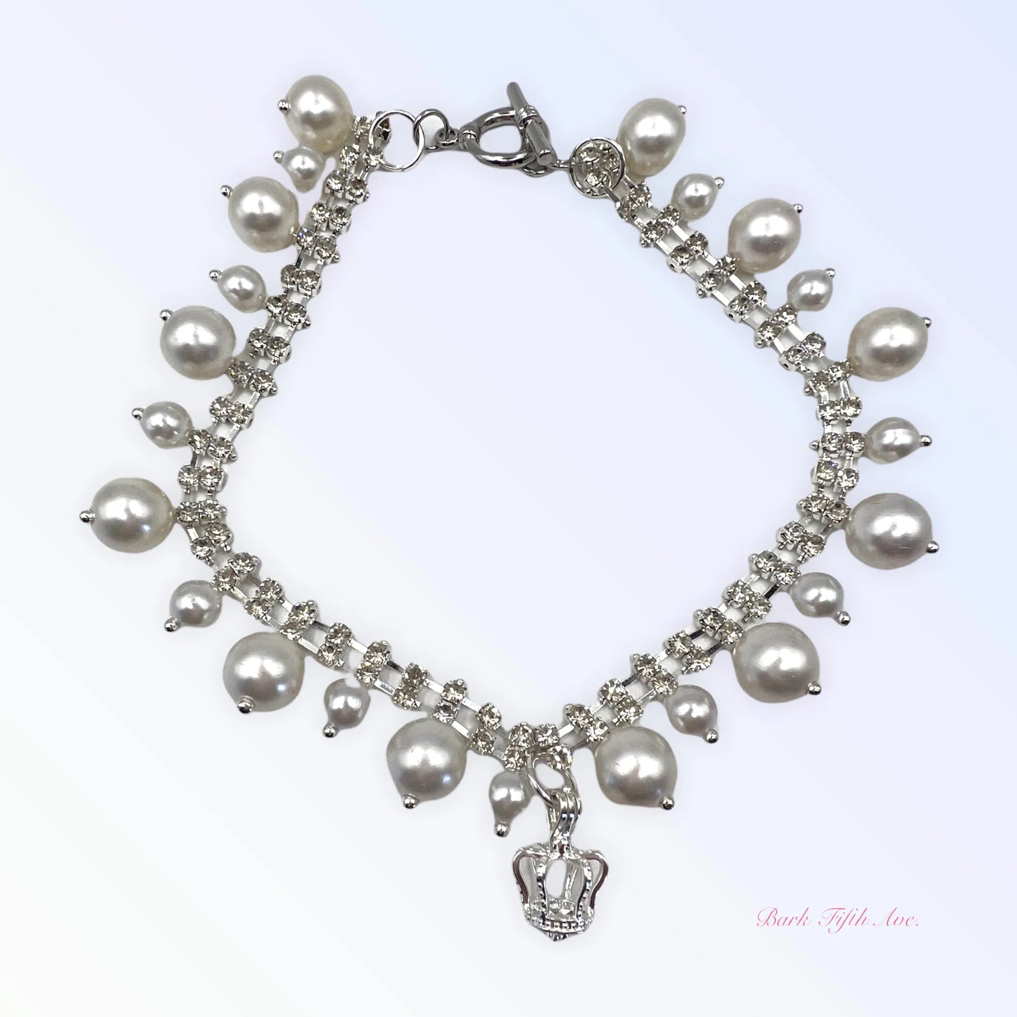 Rhinestone & Pearl Crown Necklace - Your Pet Connection