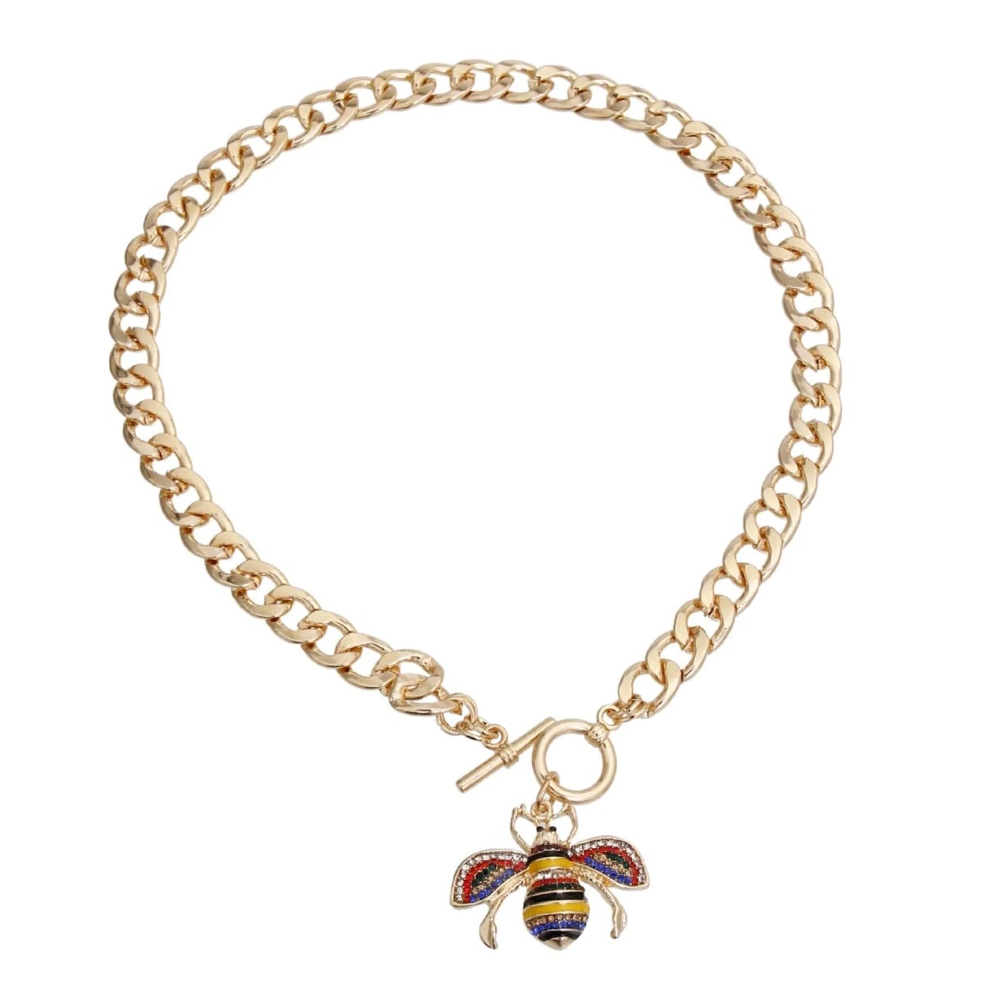 Rhinestone Bee Toggle Necklace - Your Pet Connection