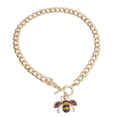 Rhinestone Bee Toggle Necklace - Your Pet Connection