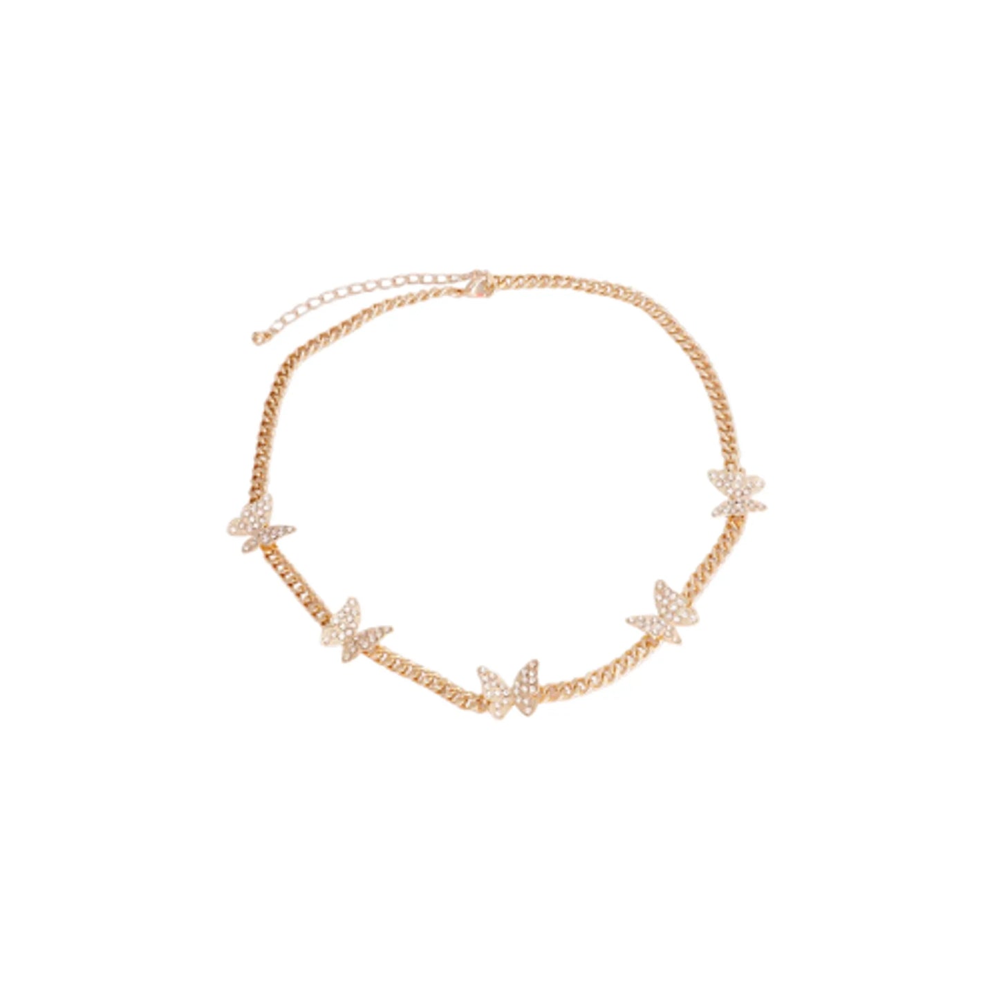 Bark Fifth Avenue Chic Rhinestone Butterfly Necklace