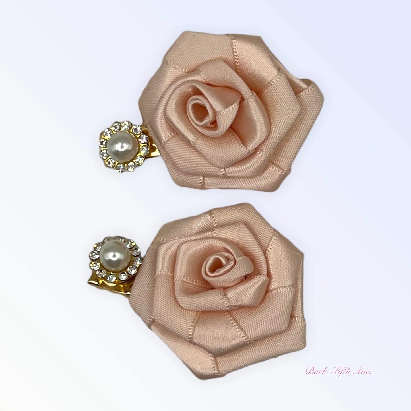 Bark Fifth Avenue Exquisite Silk Rose Hair Clips 20mm