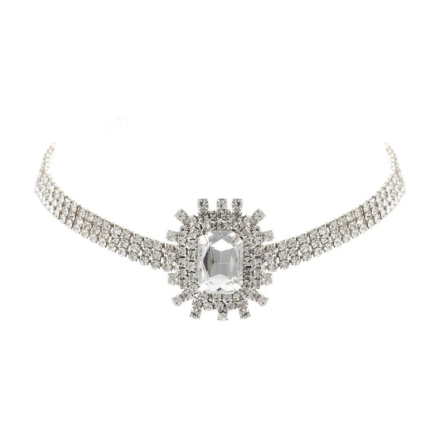 Silver Rectangle Burst Stone - Your Pet Connection