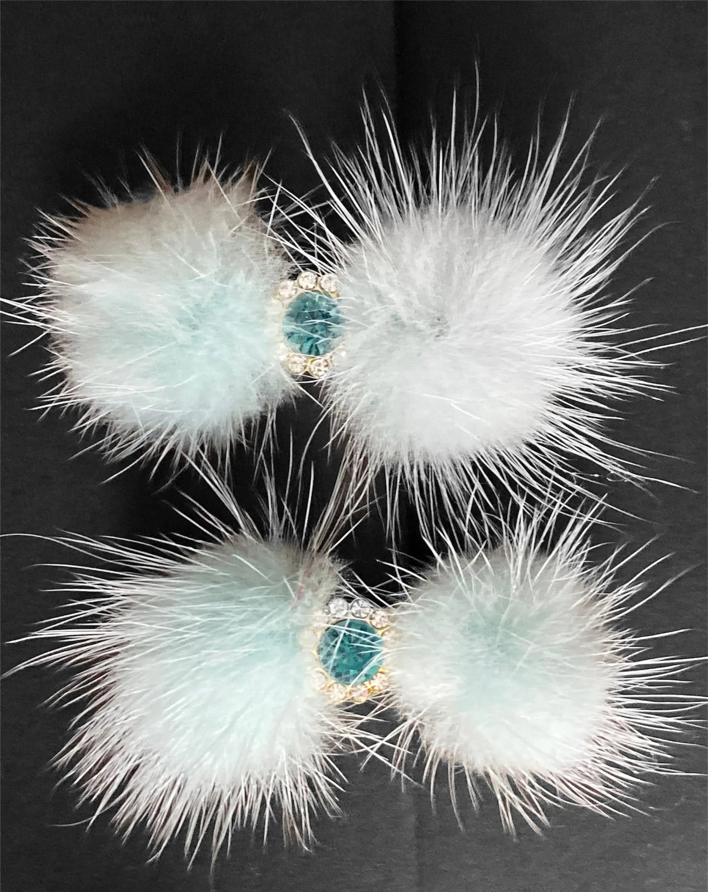 Snowflake Pom Pom Hair Barrettes - Your Pet Connection