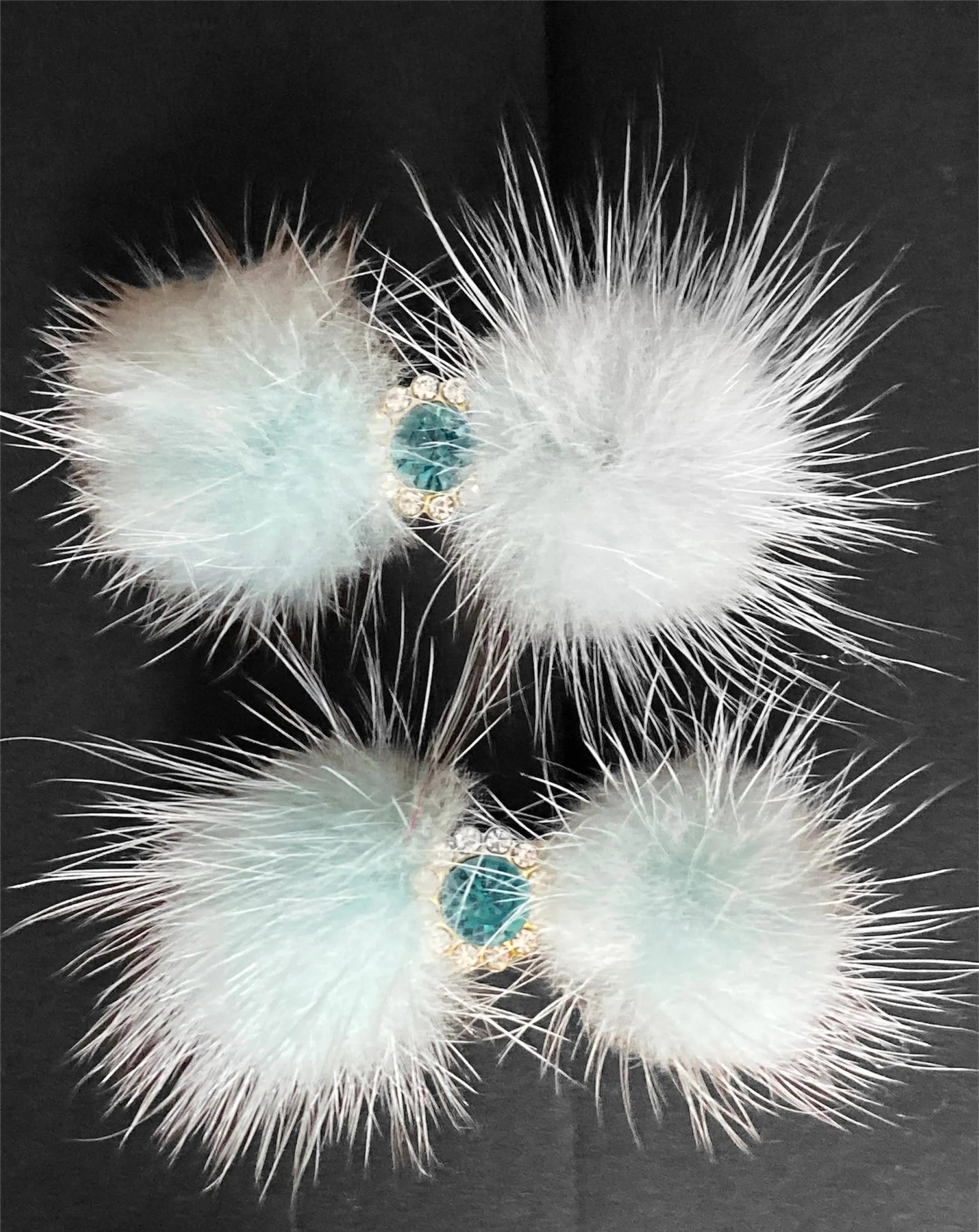 Snowflake Pom Pom Hair Barrettes - Your Pet Connection