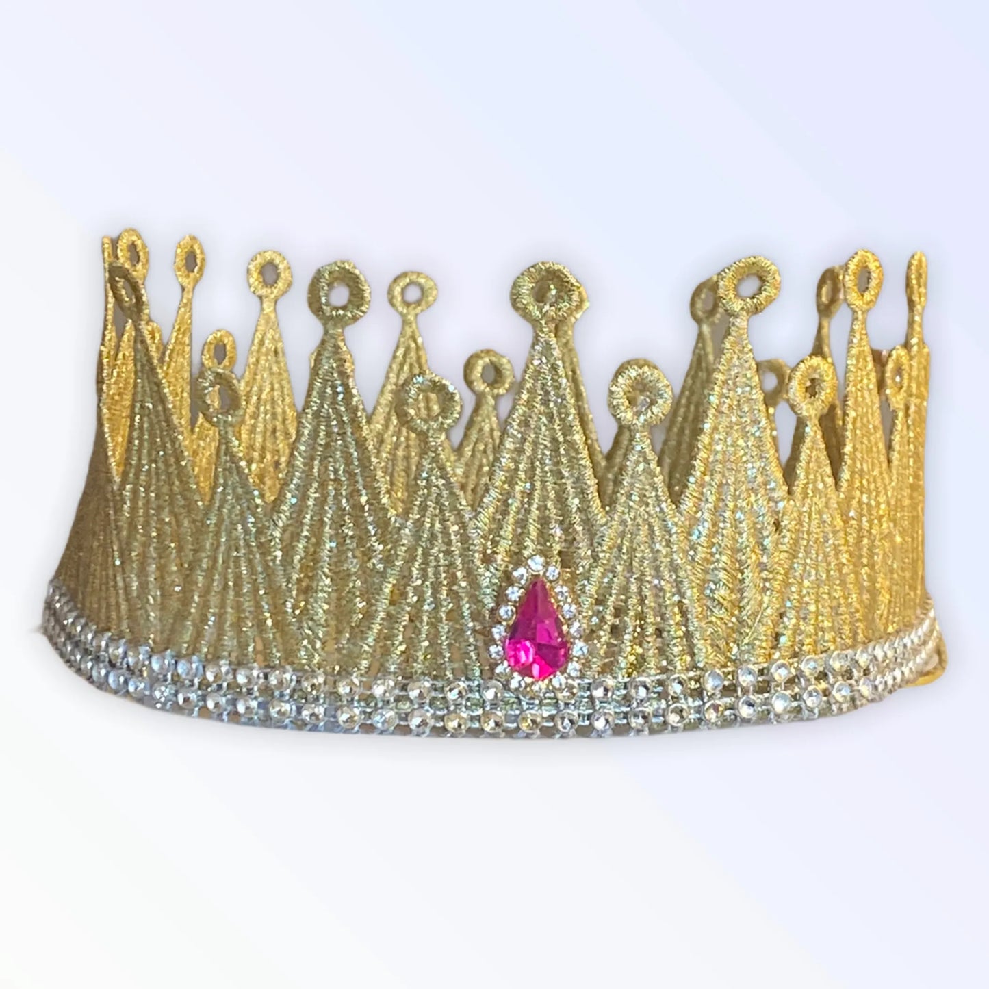Bark Fifth Avenue Luxe Gold Pet Crown with Rhinestones