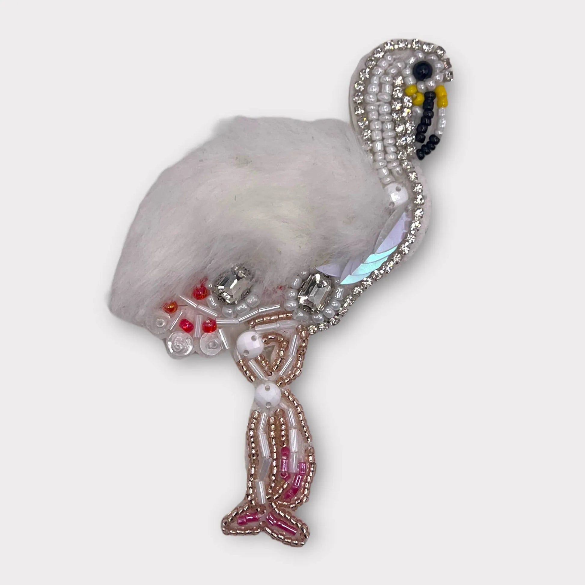 Beaded Fur and Rhinestone Flamingo- Dog Dress - Your Pet Connection