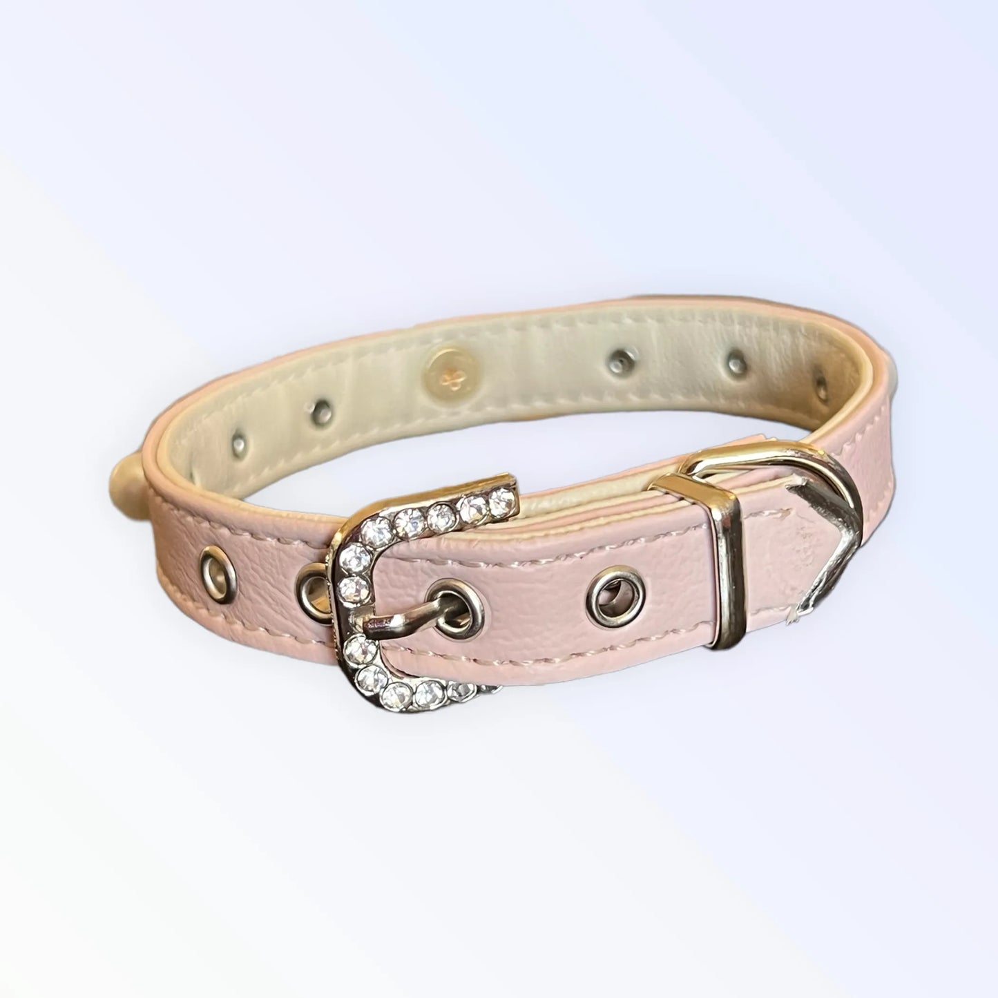 Bark Fifth Avenue Elegant Vegan Leather Pearl Collar