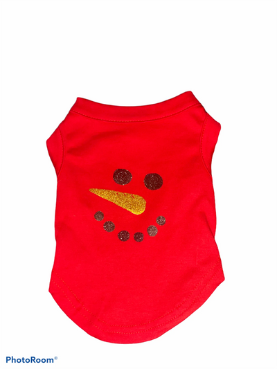 Bark Fifth Avenue Snowman Dog Shirt S/M