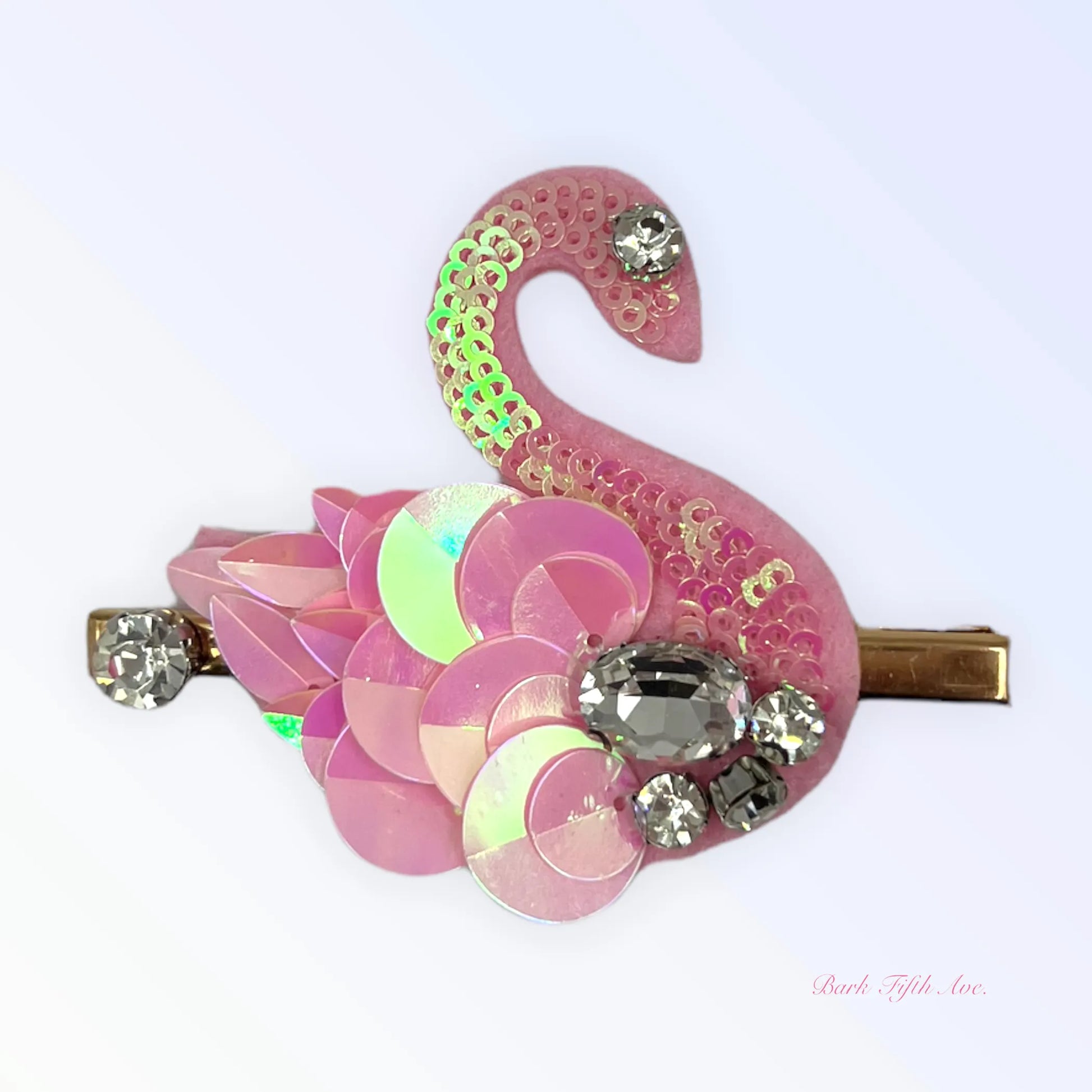 Beaded Sequin Swan Hairclip - Your Pet Connection