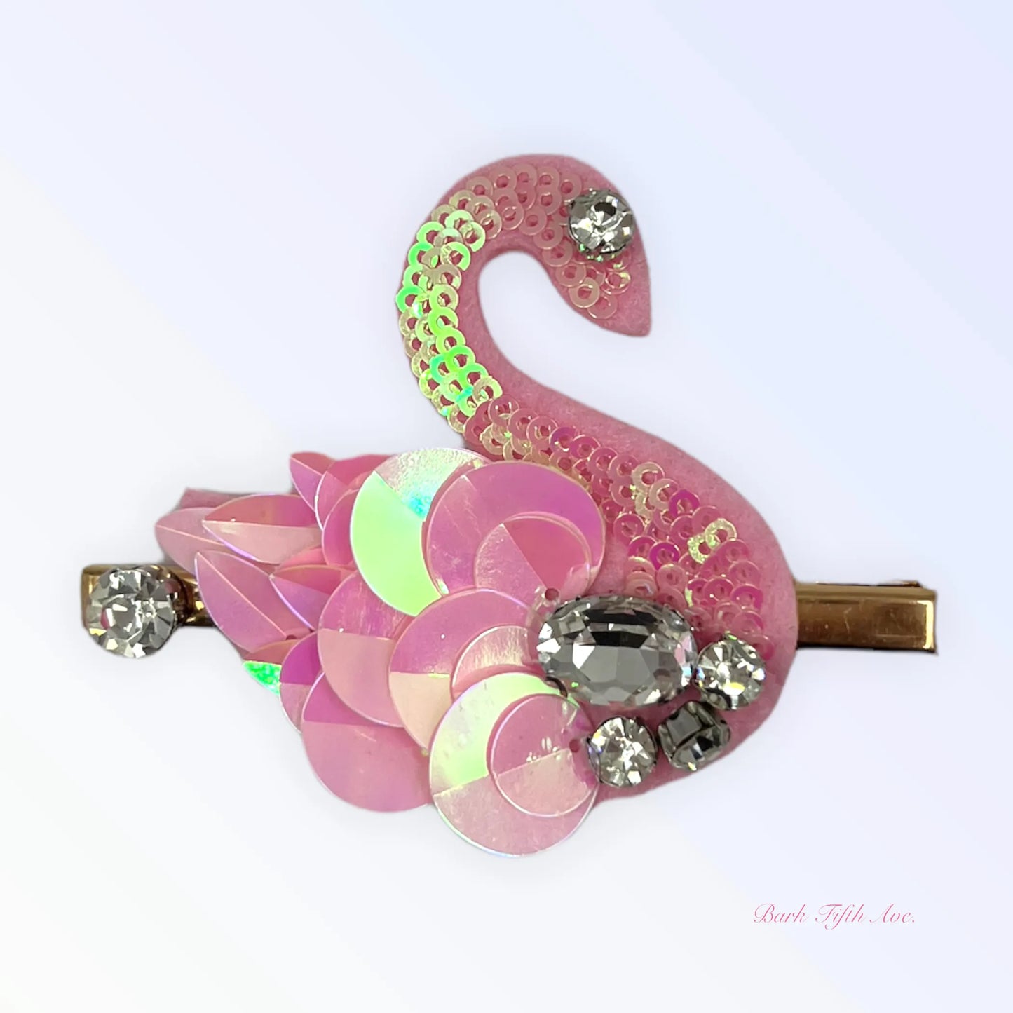 Bark Fifth Avenue Elegant Rhinestone Swan Pet Clip