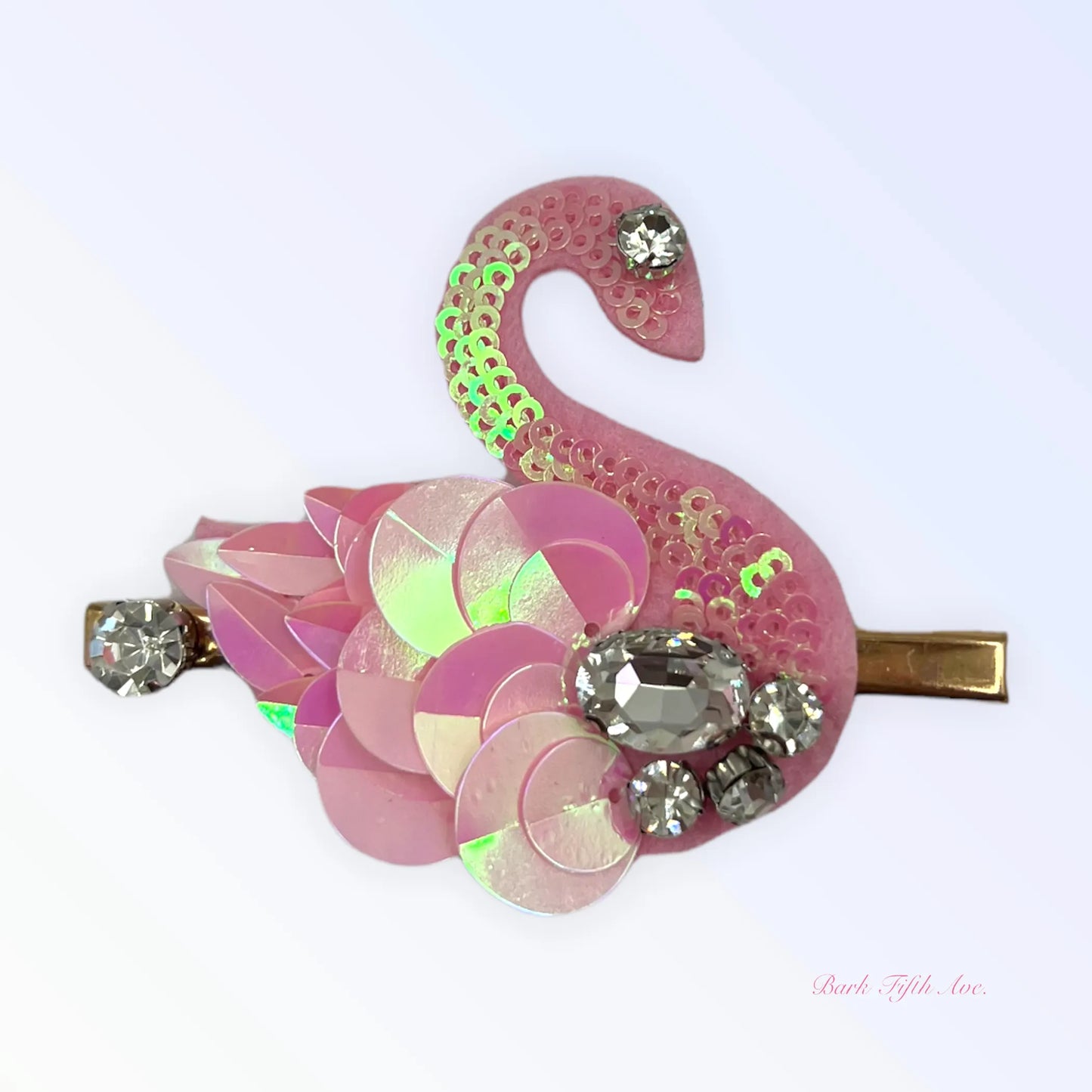 Beaded Sequin Swan Hairclip - Your Pet Connection