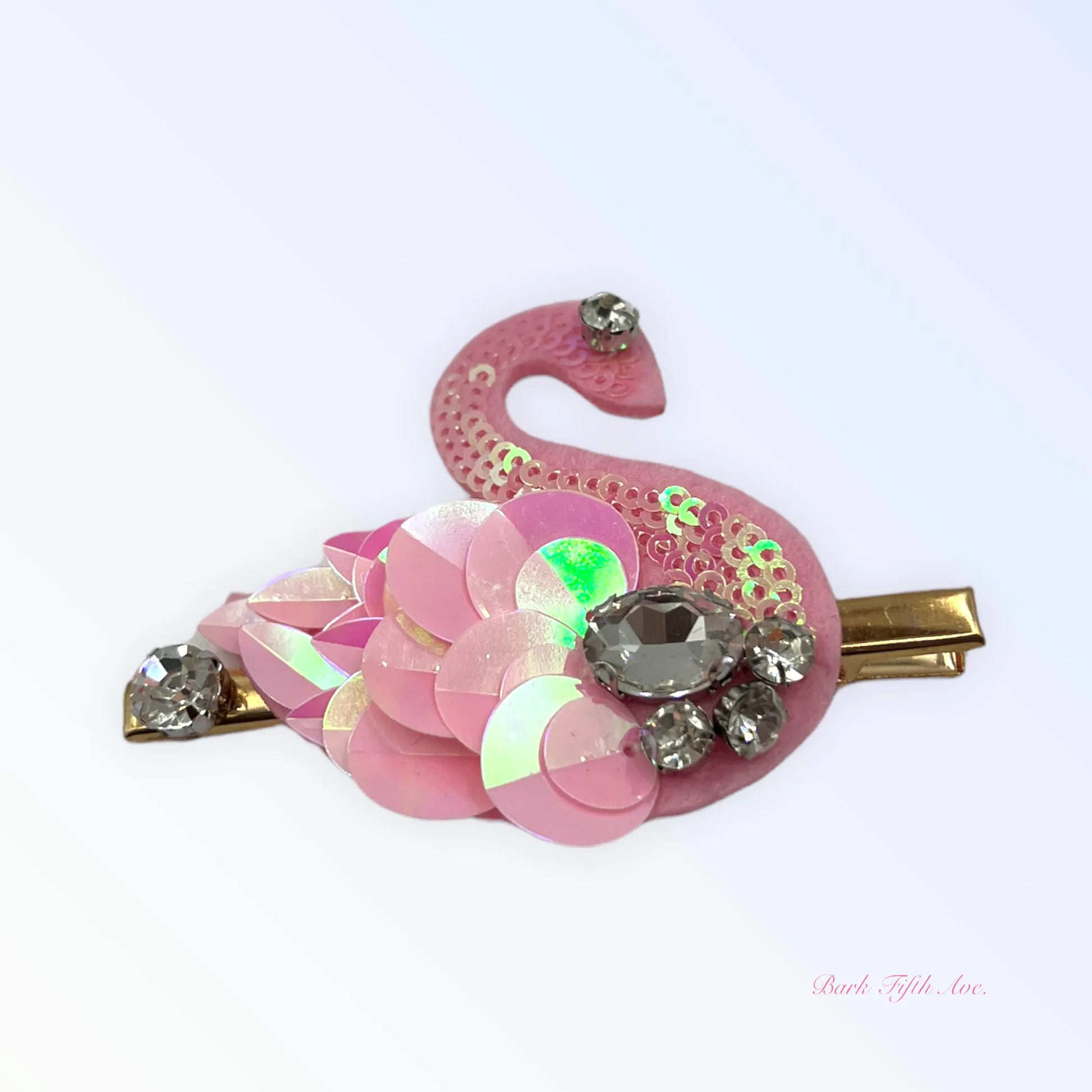 Beaded Sequin Swan Hairclip - Your Pet Connection