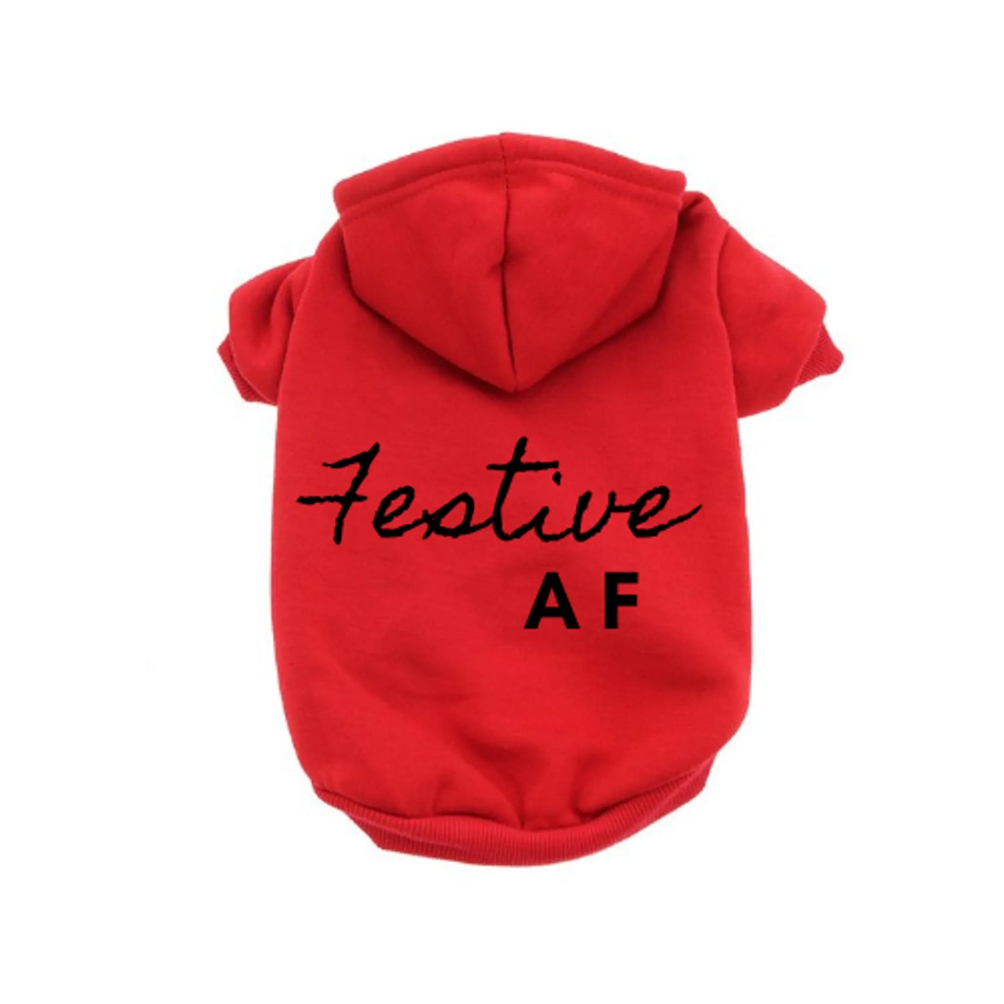 Bark Fifth Avenue Festive Red Dog Hoodie Multiple Sizes