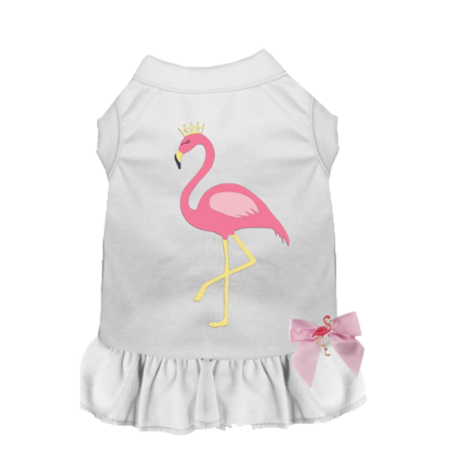 Bark Fifth Avenue Flamingo Ruffle Dog Dress