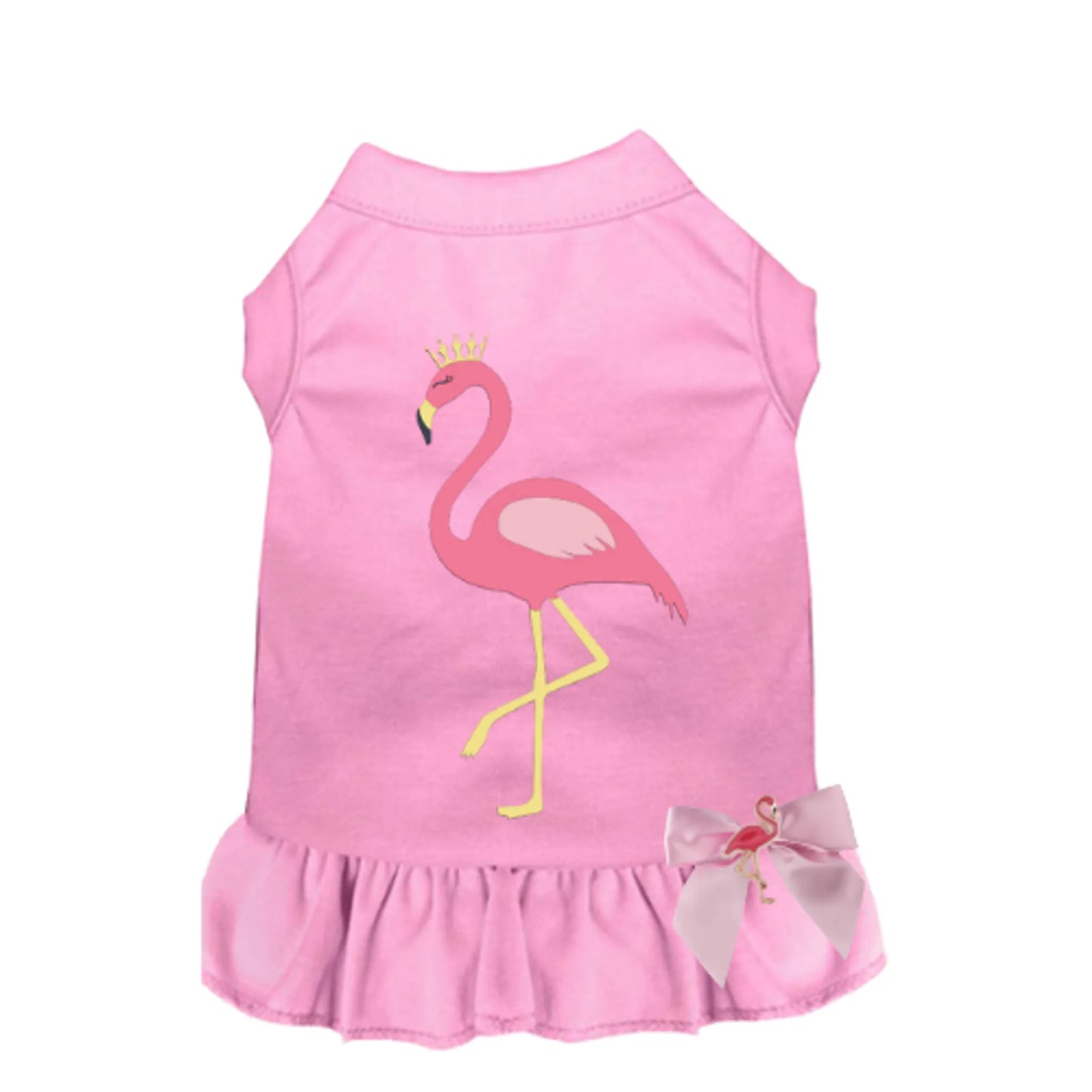 Bark Fifth Avenue Flamingo Ruffle Dog Dress