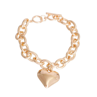Bark Fifth Avenue Gold Heart Charm Dog Collar