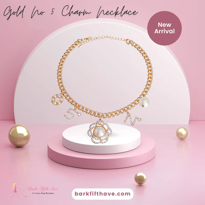 Gold No 5 Charm Necklace - Your Pet Connection