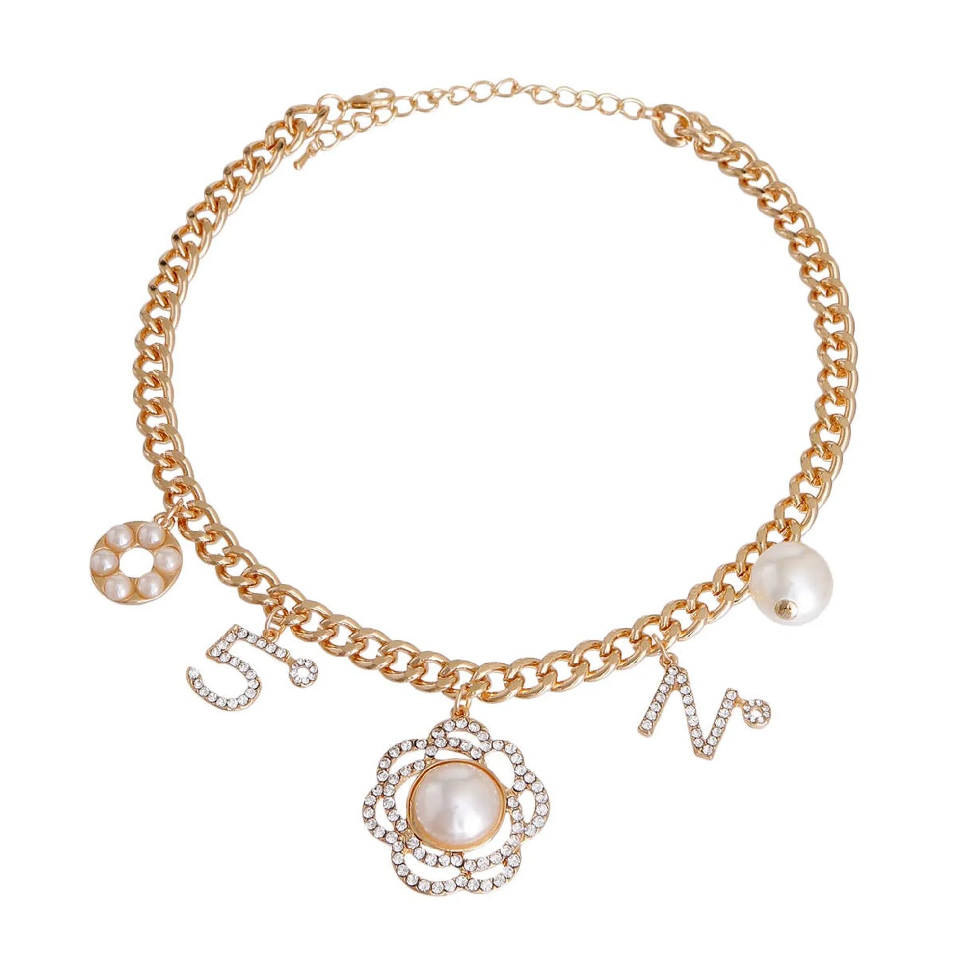 Gold No 5 Charm Necklace - Your Pet Connection