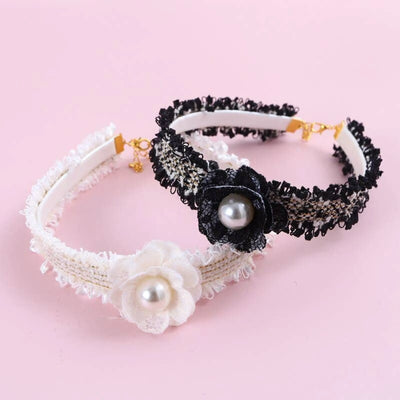 Handwoven Tweed Flower Collar Necklace - Your Pet Connection