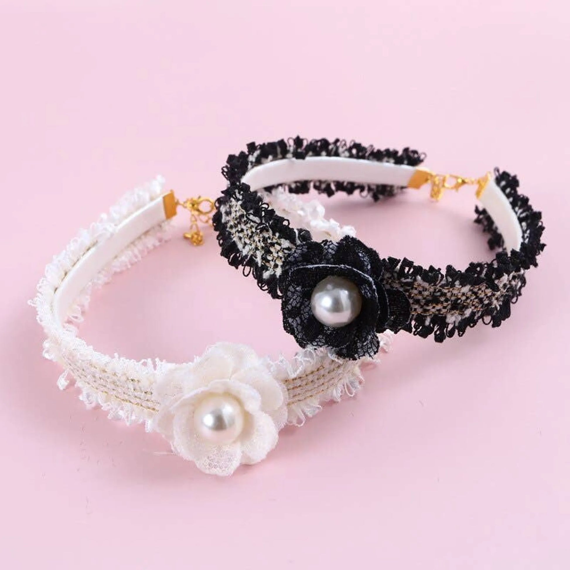 Handwoven Tweed Flower Collar Necklace - Your Pet Connection