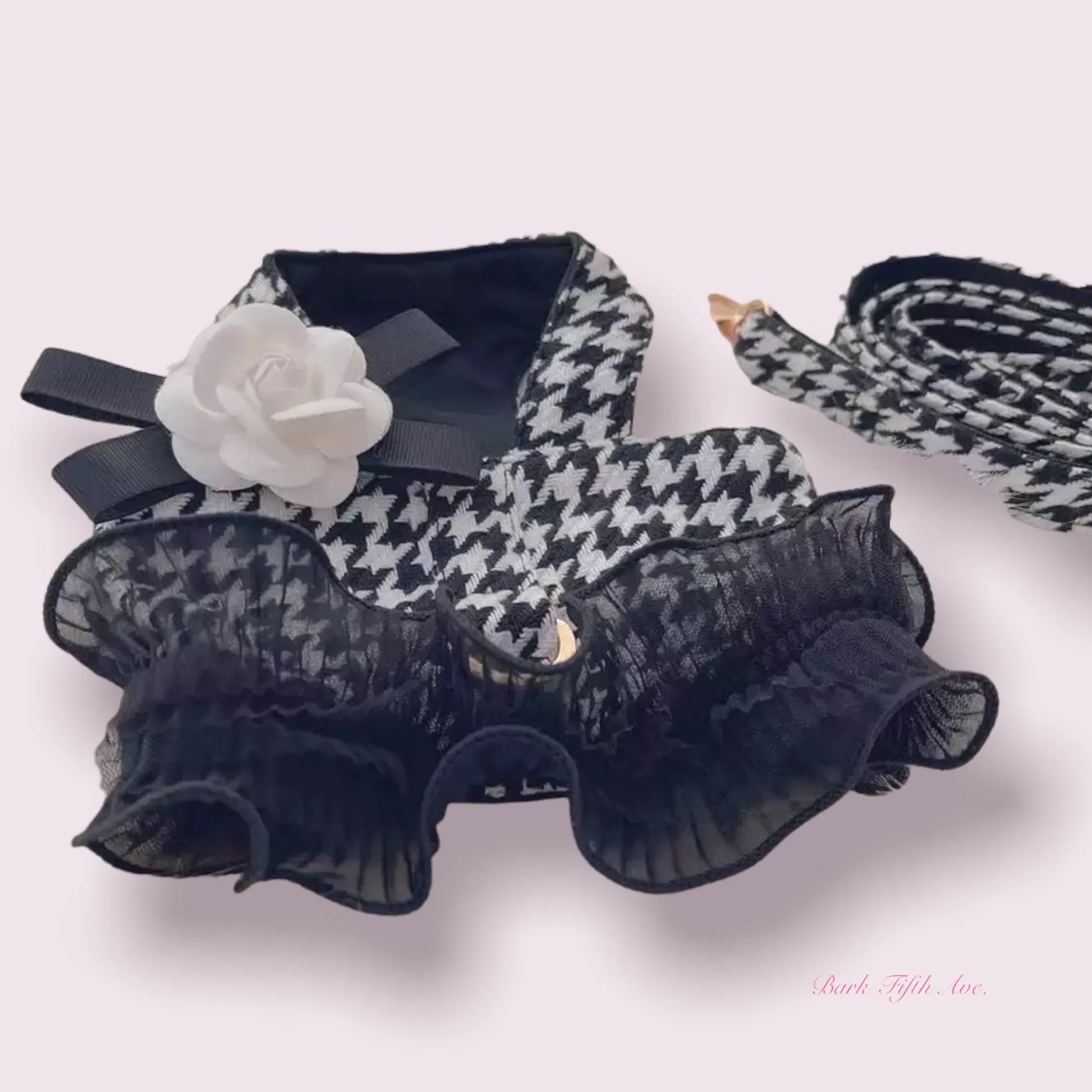 Houndstooth Tutu Harness and Leash - Your Pet Connection