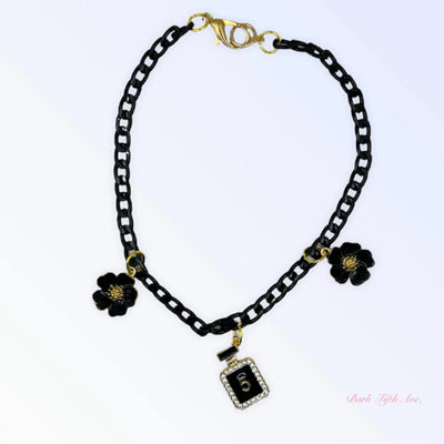 Black & Gold NO. 5 - 3 Charm Necklace - Your Pet Connection