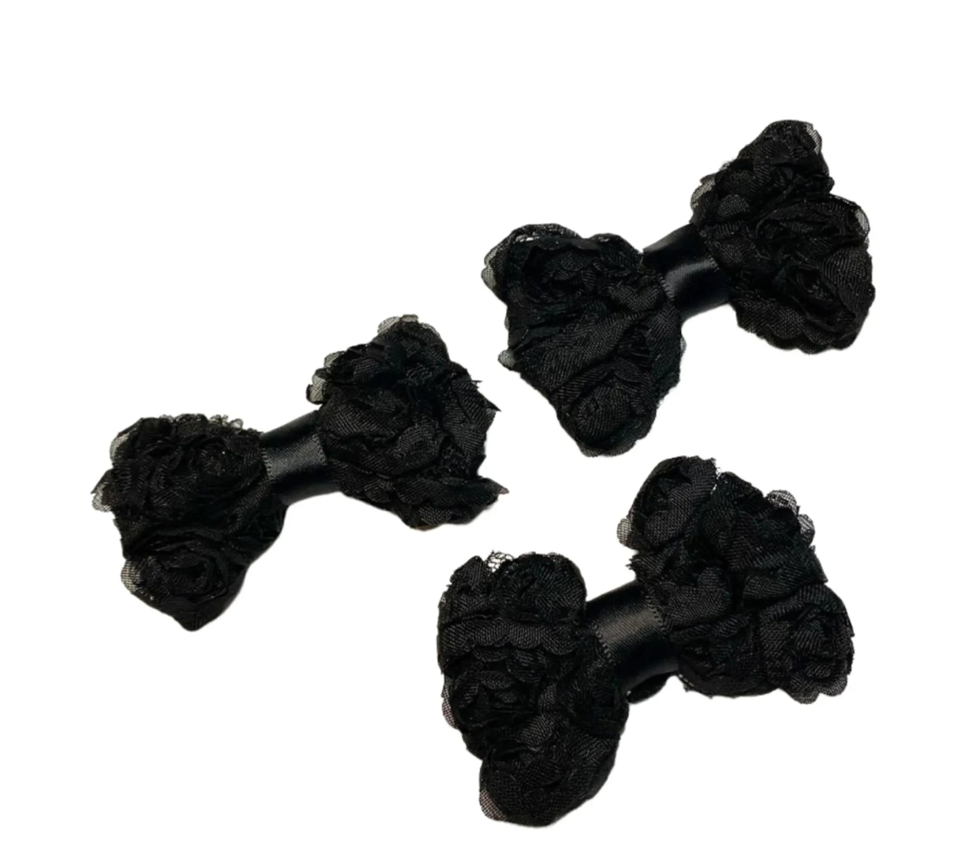 Black Chiffon Rosette Hairbows - Your Pet Connection