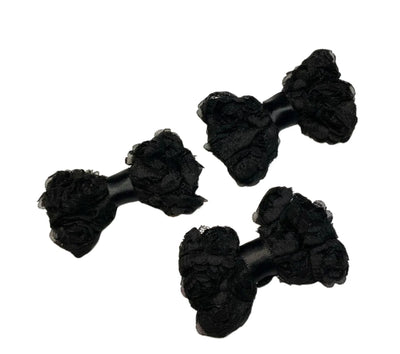 Black Chiffon Rosette Hairbows - Your Pet Connection