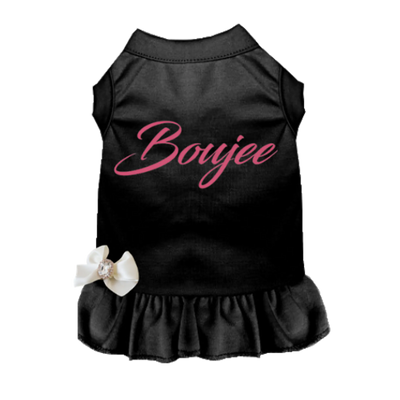 Bark Fifth Avenue Elegant Black Ruffle Dog Dress