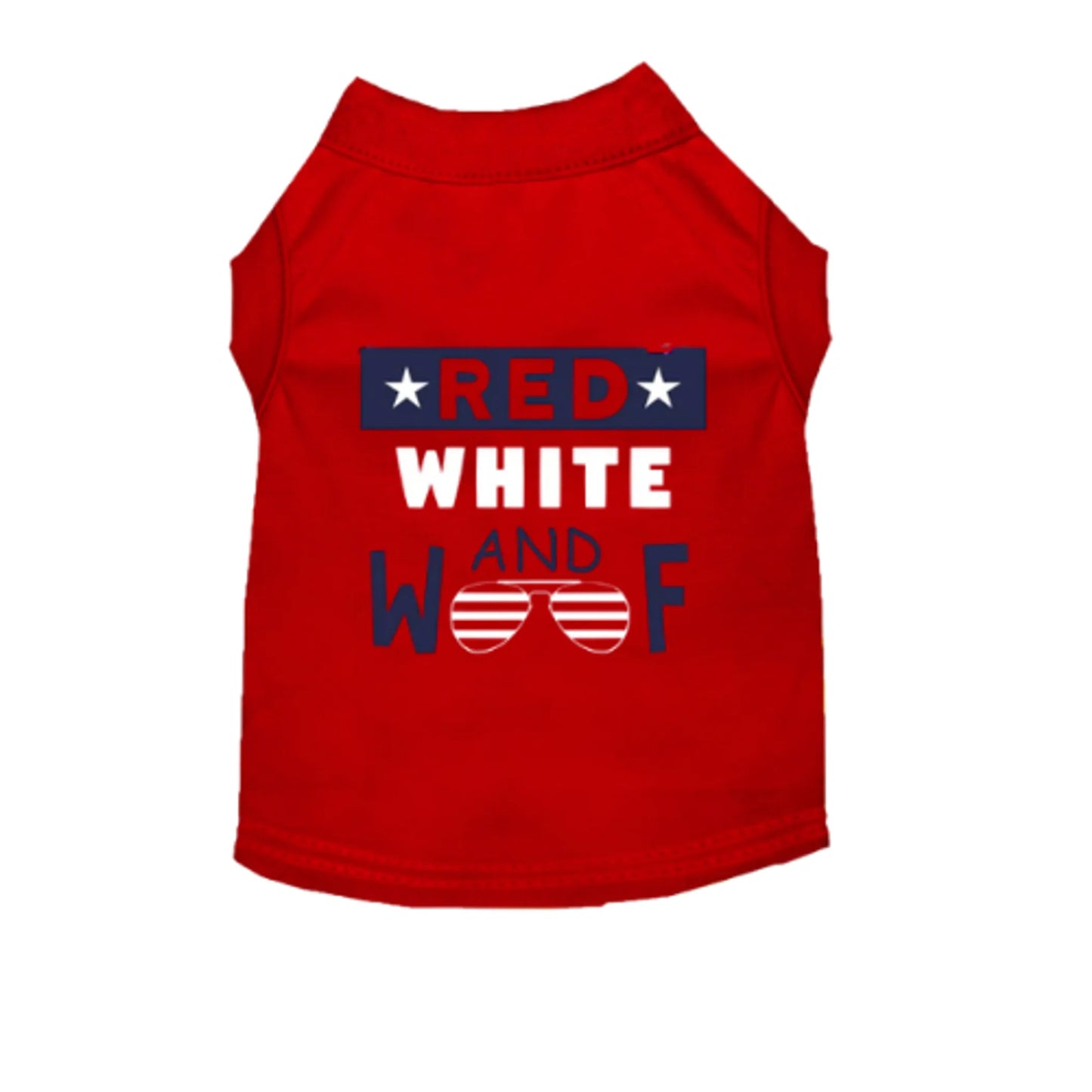 Bark Fifth Avenue Red White & Woof Tee Medium