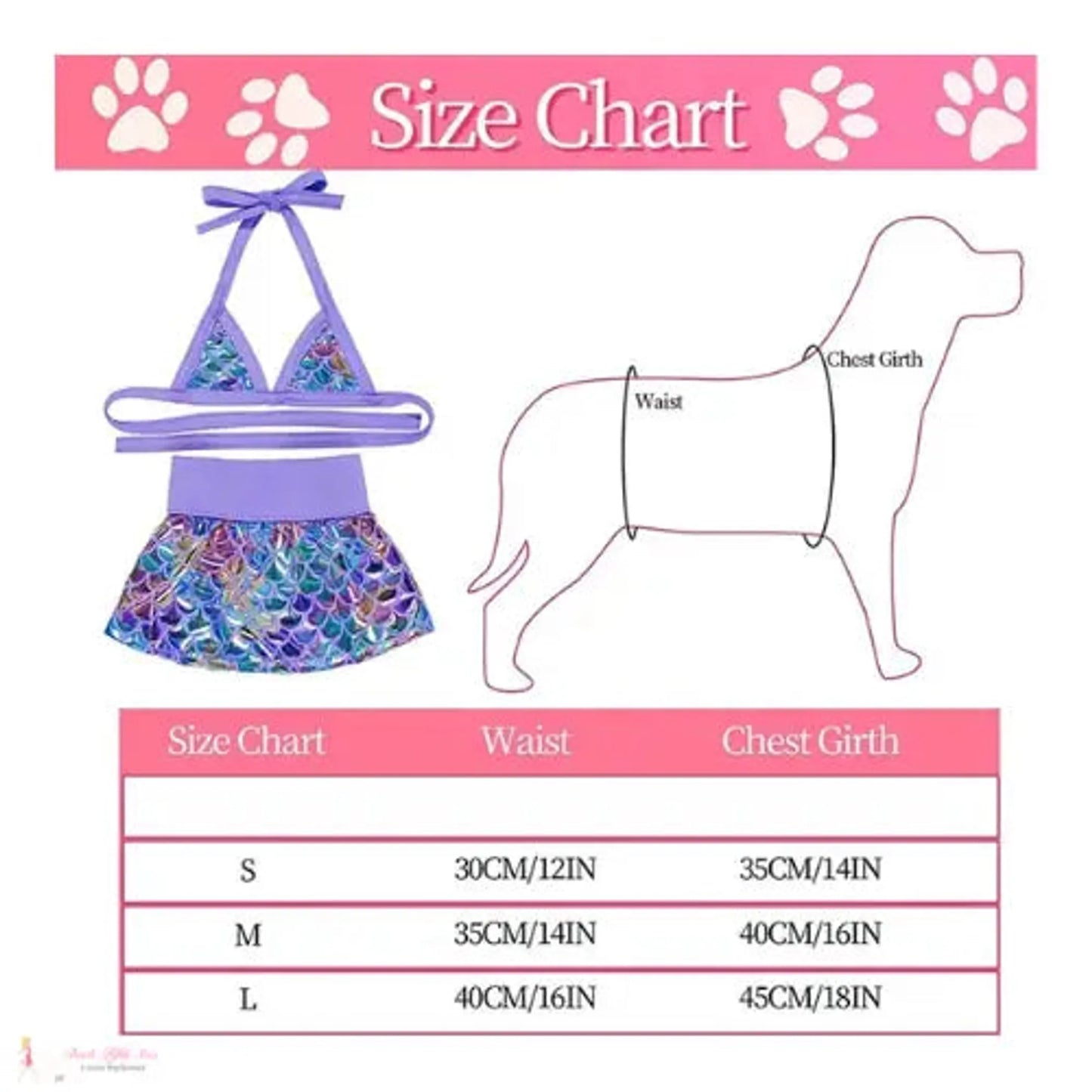 Bark Fifth Avenue Mermaid Bikini for Dogs