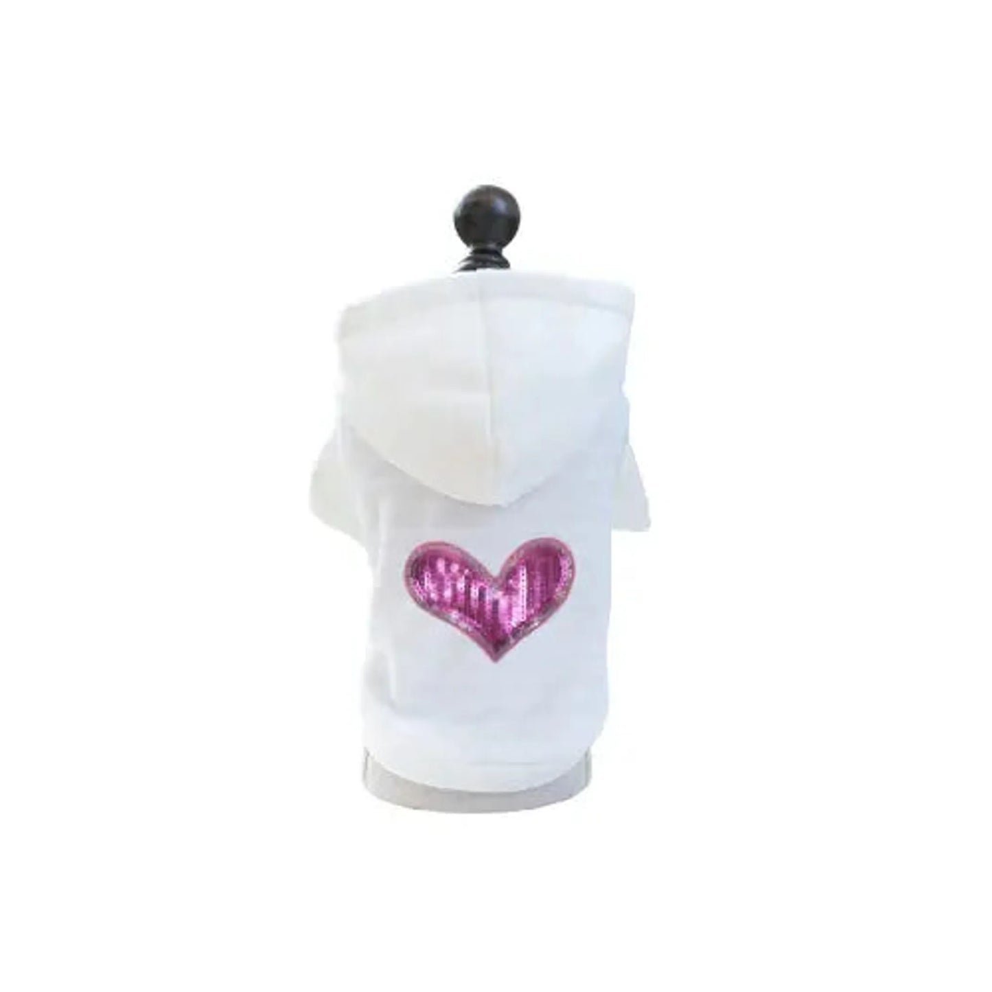 Sequin Heart Lightweight Hoodie- Dog Hoodie - Your Pet Connection