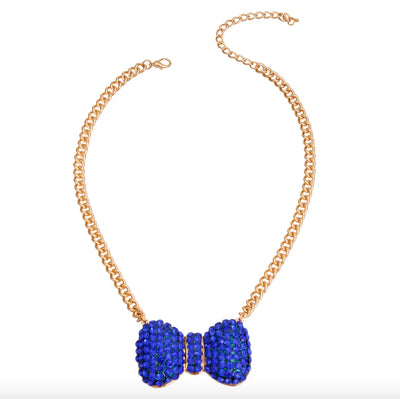 Bark Fifth Avenue Royal Blue Rhinestone Necklace XL-4XL