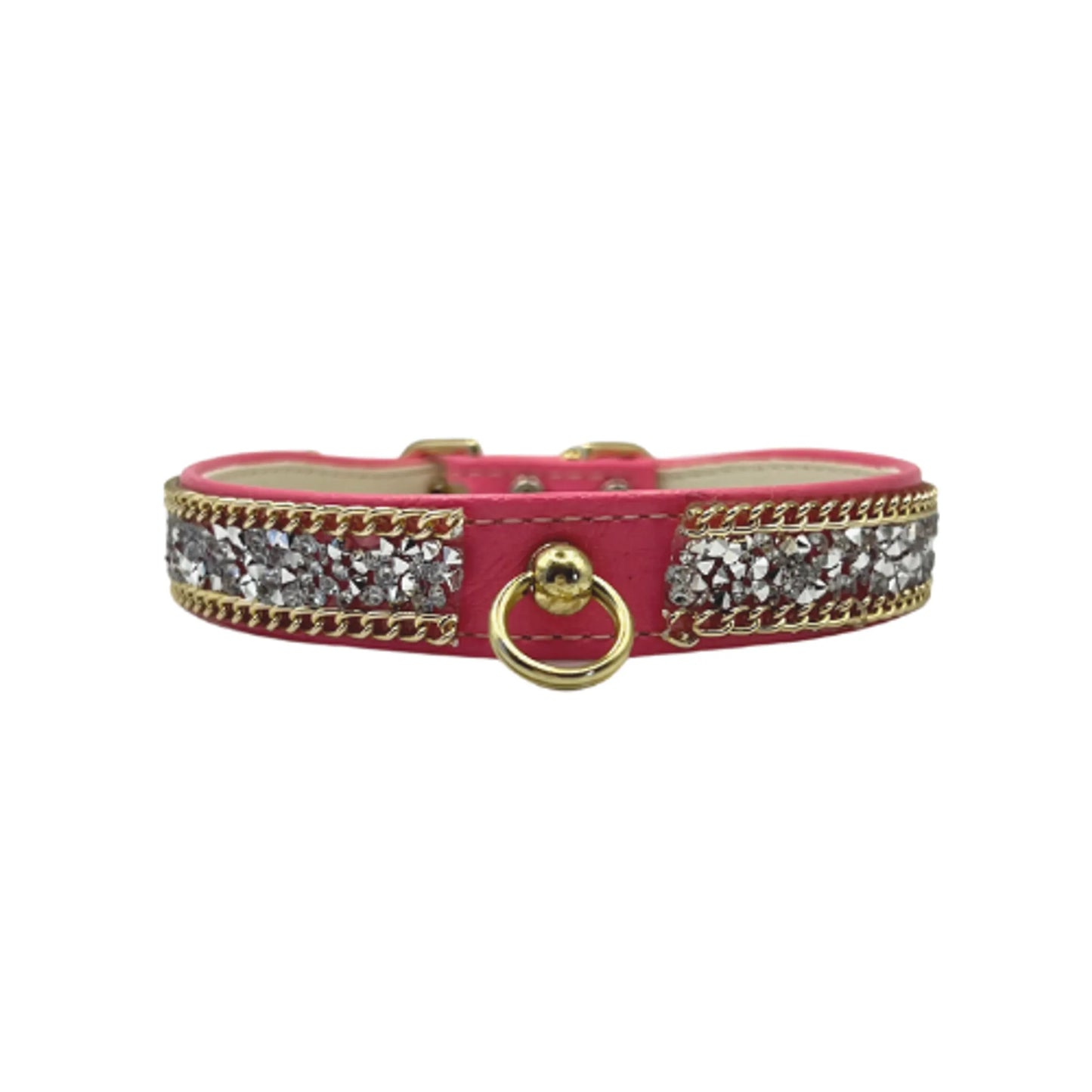 Bark Fifth Avenue Rhinestone Gold Chain Dog Collar