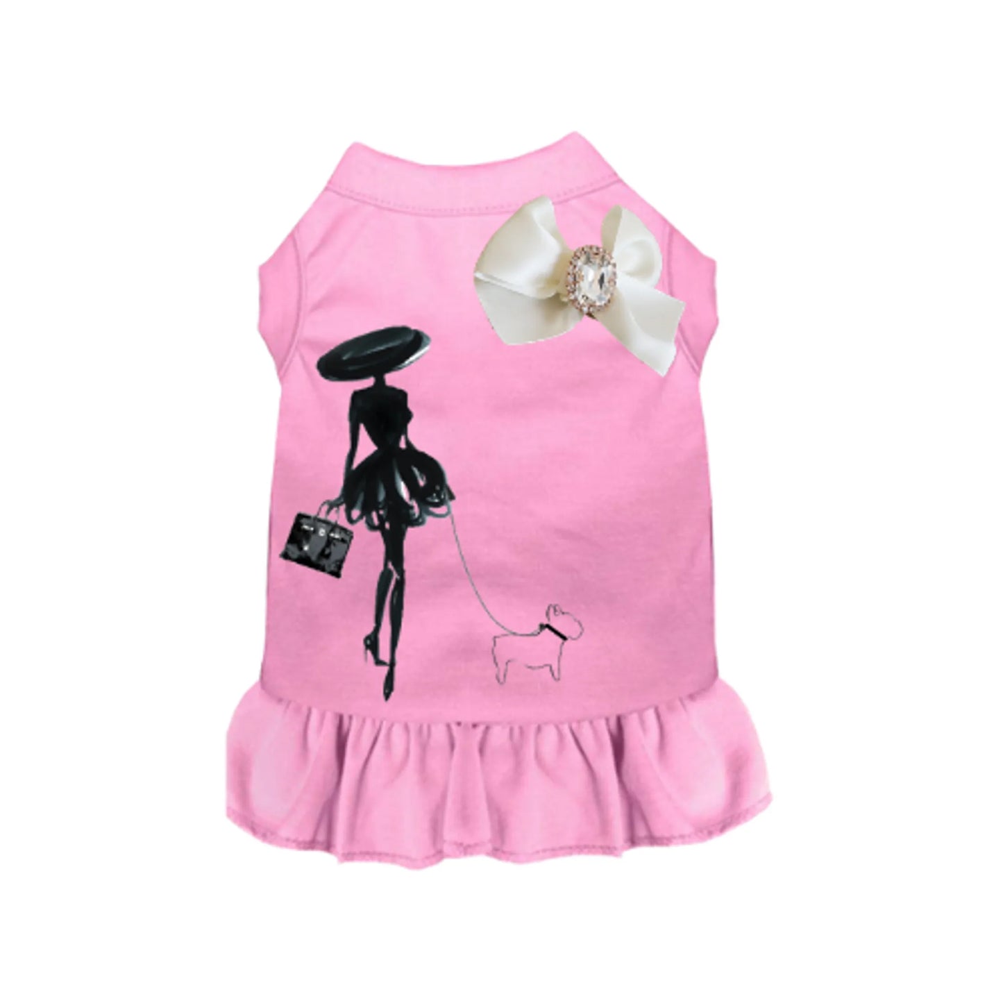 Bark Fifth Avenue Pink Dog Dress Small
