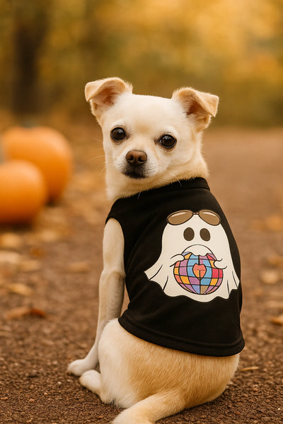 Bark Fifth Avenue Ghost Disco Dog Tee Small