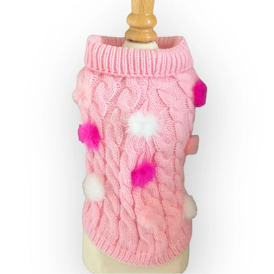 Mink Pom Knit Dog Sweater - Your Pet Connection