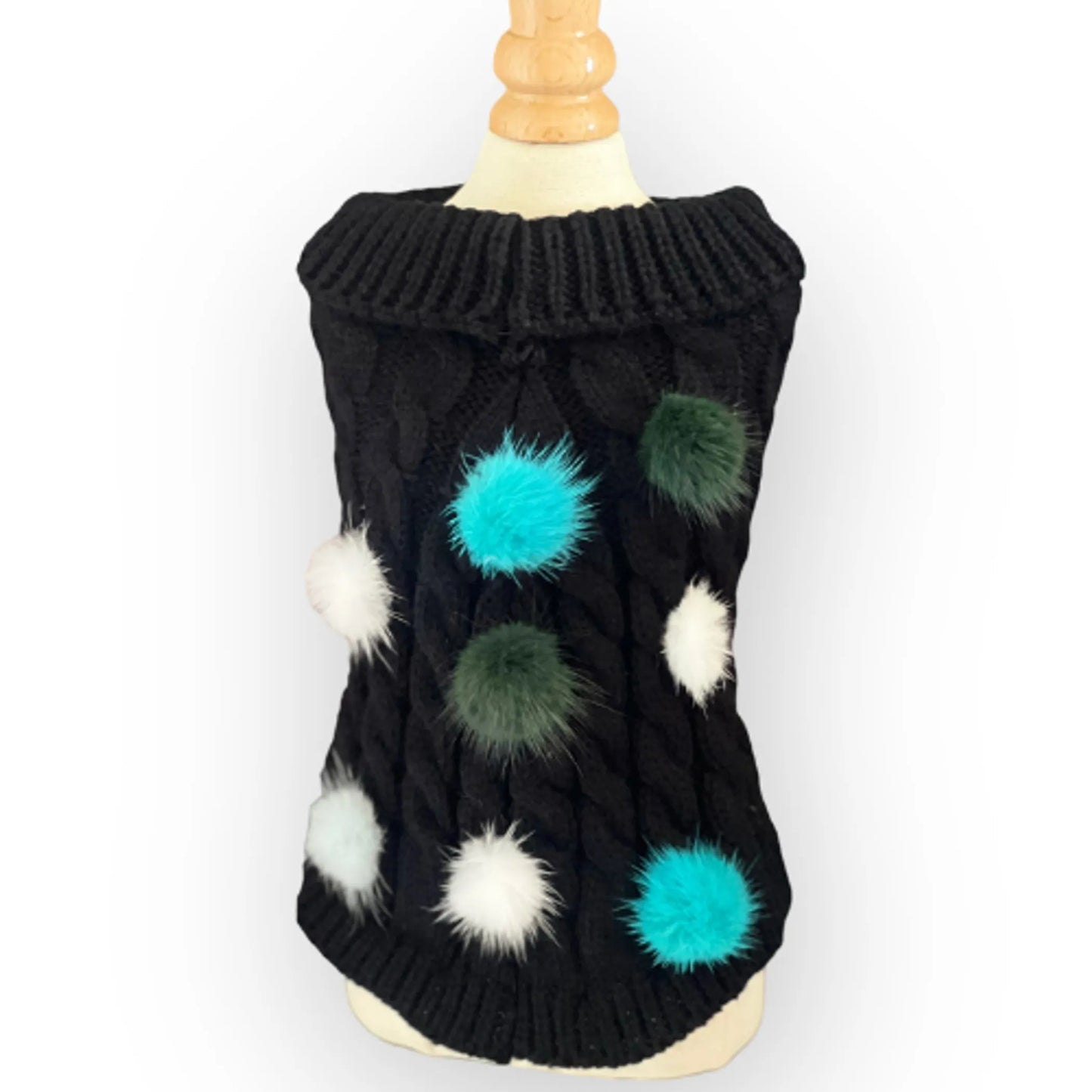 Mink Pom Knit Dog Sweater - Your Pet Connection