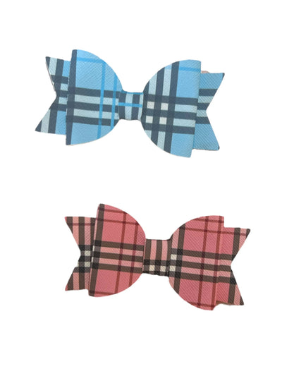 Plaid Vegan Letherette Dog Hair Barrette - Your Pet Connection