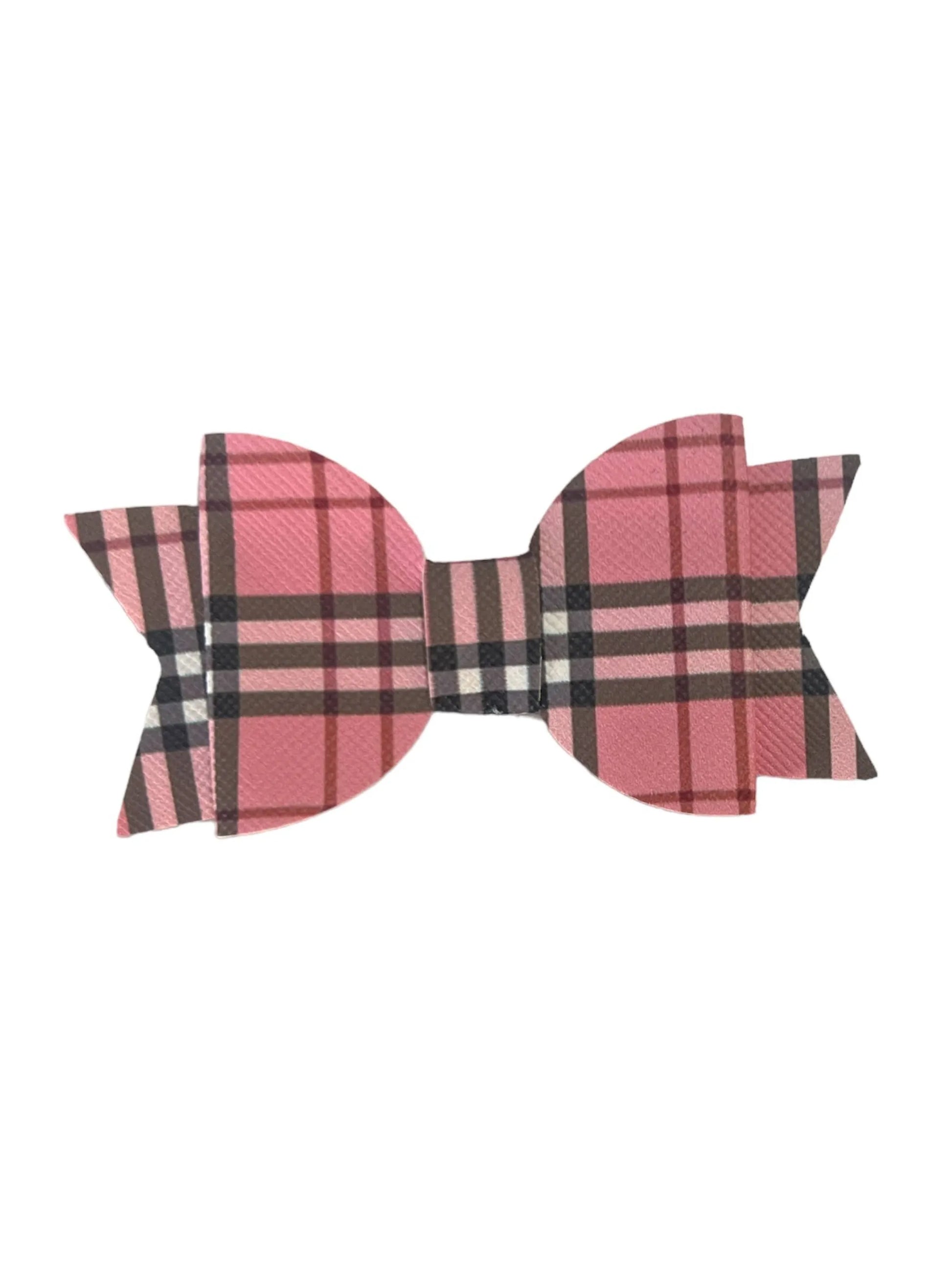 Plaid Vegan Letherette Dog Hair Barrette - Your Pet Connection