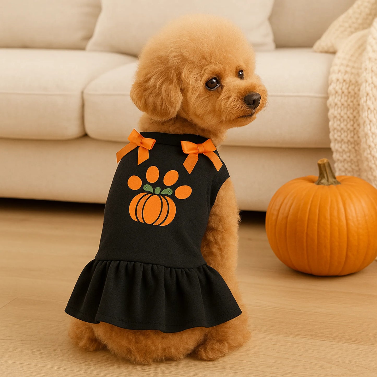Bark Fifth Avenue Harvest Paw Pumpkin Dress