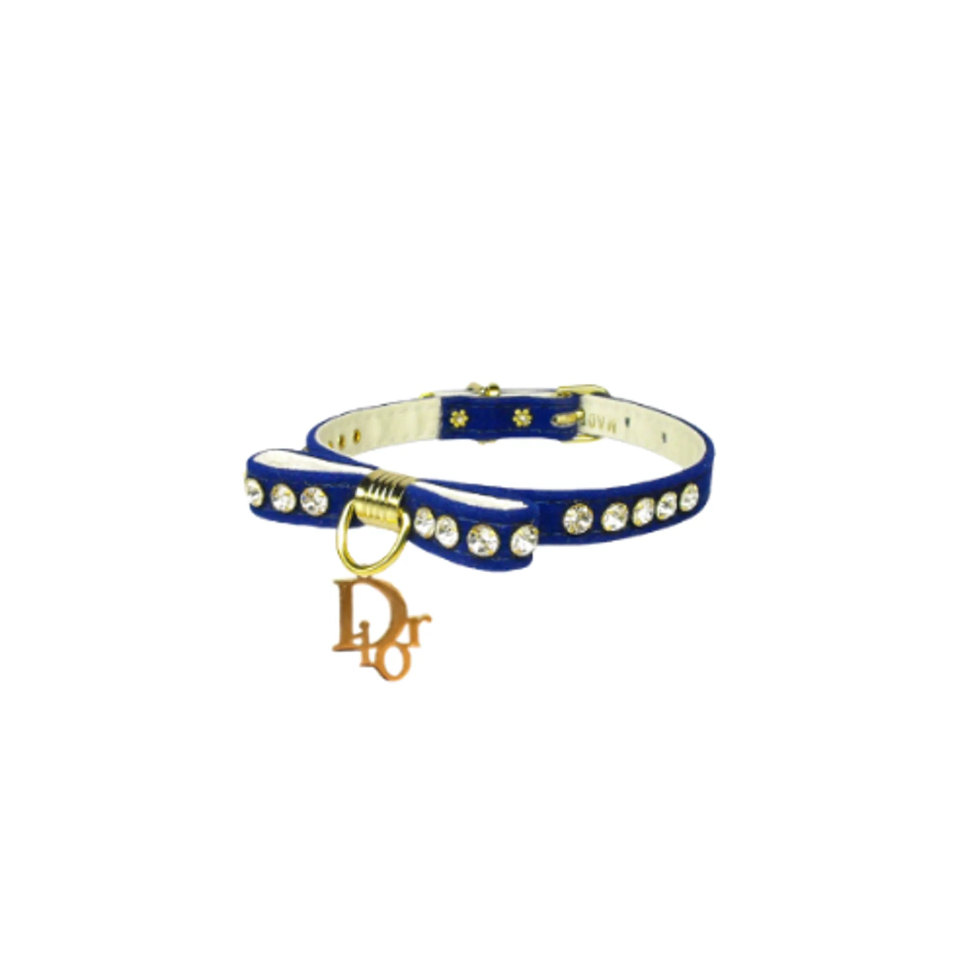 Dior-able Velvet Bow Dog Collar - Your Pet Connection
