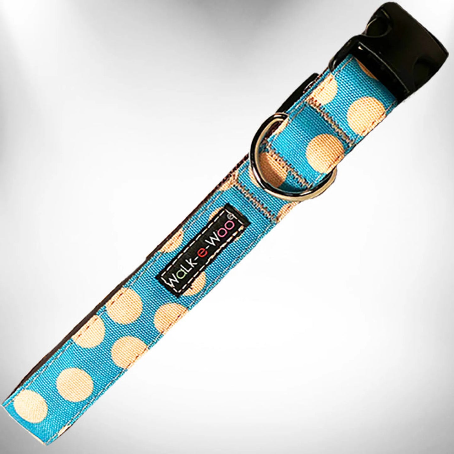 Walk-e-Woo Tan Dot Dog Collar - Medium