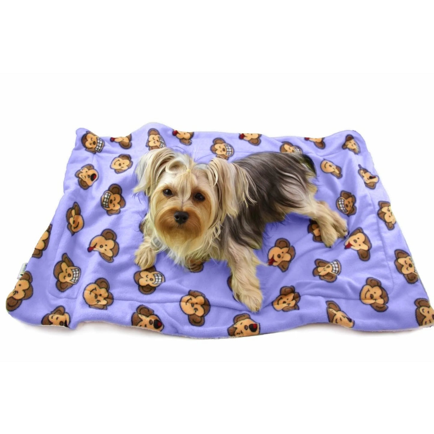 Klippo Pet Lavender Silly Monkey Fleece Blanket 30x20 Inch