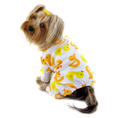 Knit Cotton Pajamas with Yellow Ducky - Your Pet Connection
