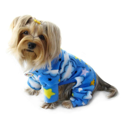 Stars and Clouds Fleece Turtleneck Pajamas - Your Pet Connection