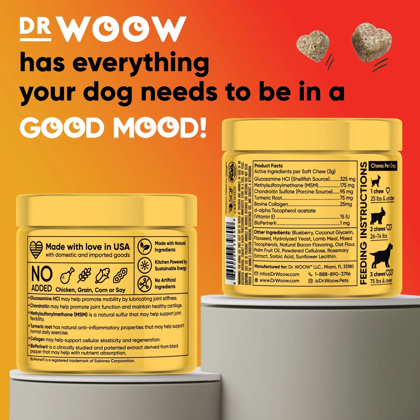 DR WOOW Hip & Joint Mobility Chews 9.5 oz