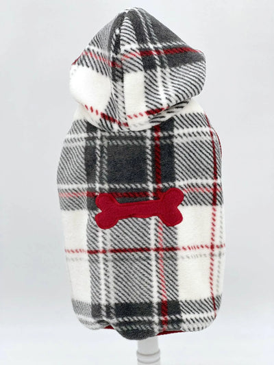 "Snowy Roads" Luxe Fleece Blanket Hoodie in Lodge Plaid - Your Pet Connection
